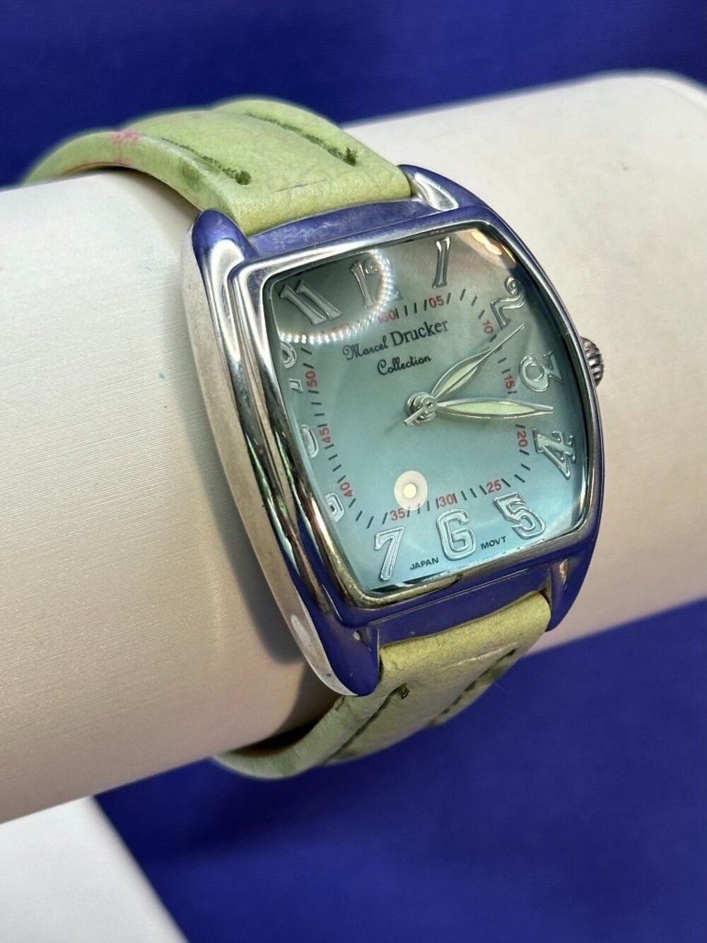Marcel Drucker Watch Genuine Leather Strap.  Fresh Battery